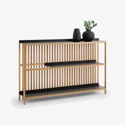 La Redoute Jac Solid Oak & Metal Slatted Console Table