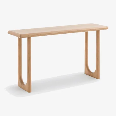 La Redoute Douve Console Table in Solid Oak and Oak Veneer, L140cm