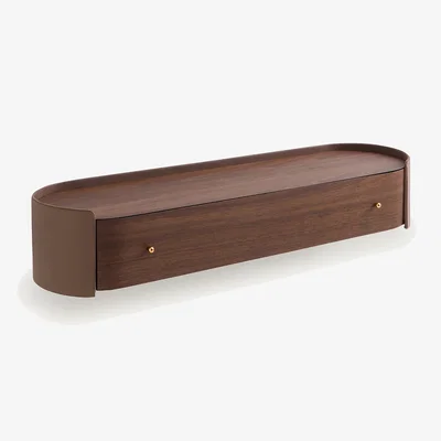 La Redoute Firmo Console Table in Walnut and Leather Veneer