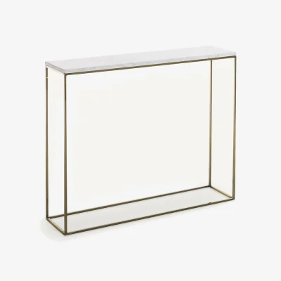 La Redoute Mahaut Aged Brass & Marble Console Table