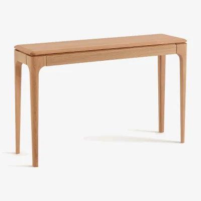 La Redoute Sanara Console Table with Drawer in Solid Oak and Oak Veneer
