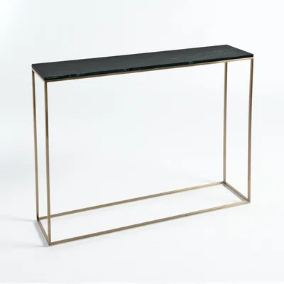 La Redoute Mahaut Aged Brass & Marble Effect Console Table