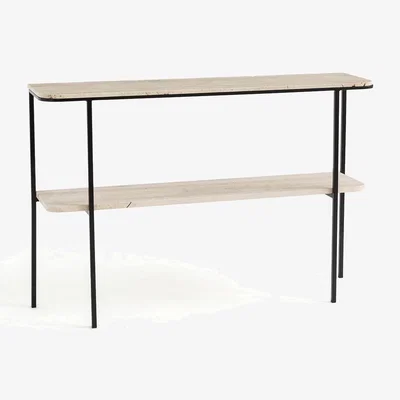 La Redoute Honorianne Travertine & Metal Console Table