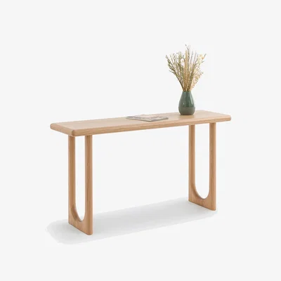 La Redoute Douve Console Table in Solid Oak and Oak Veneer