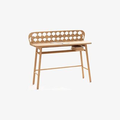 La Redoute Palma Teak / Woven Rattan Console Desk