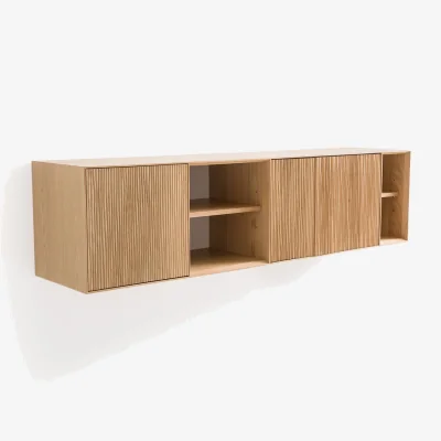 La Redoute Mikube Wall-Mounted Console Table in Oak and Oak Veneer