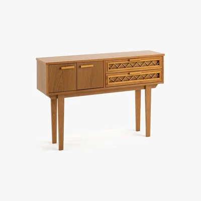 La Redoute Croisille Vintage Oak & Rattan Console