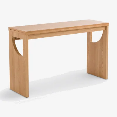La Redoute Minimal Oak and Oak Veneer 2-4 Seater Console Table