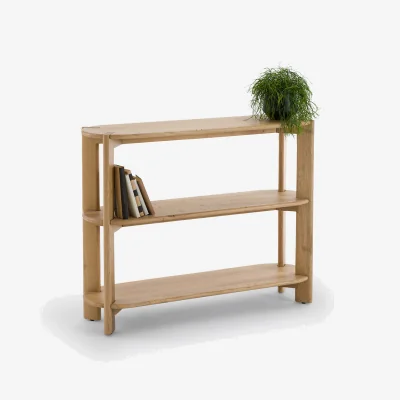 La Redoute Elmo 3-Shelf Console Table in Solid Oak