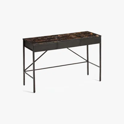 La Redoute Fébée Console Desk with Amber Marble Top