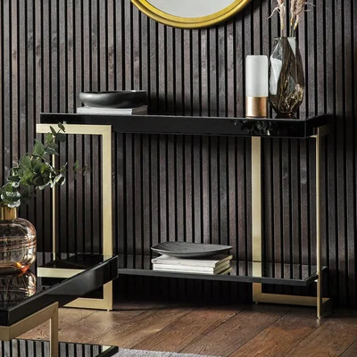 La Redoute Chittoor Two Tier Glass Console Table