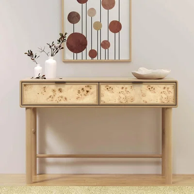 La Redoute Umber Burl & Mango Wood Console Table