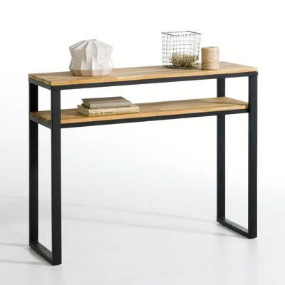 La Redoute Hiba Industrial Solid Oak & Steel Console Table