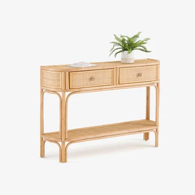 La Redoute Ladara Rattan Console Table with Drawers