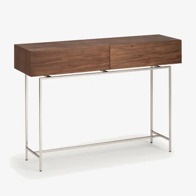 La Redoute Oreko 2-Drawer Walnut Console Table