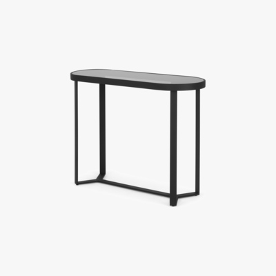 Made.com Aula Console Table, Black & Grey Glass