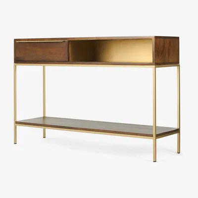 Made.com Anderson Console Table, Mango Wood & Brass