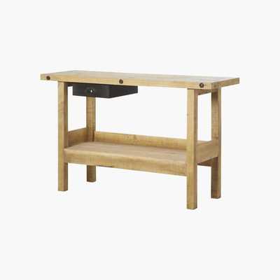 Maisons du Monde Recycled Pine and Metal Industrial 1-Drawer Console Table Carpenter