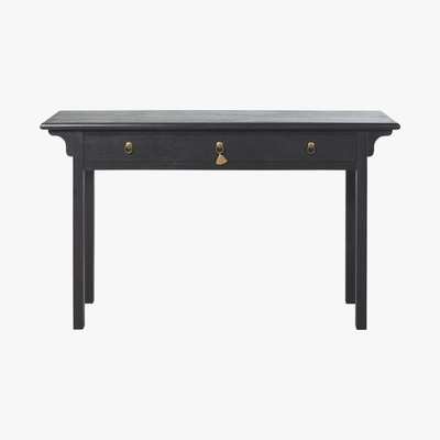 Maisons du Monde Black Solid Pine 3-Drawer Console Table Liya