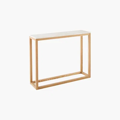Maisons du Monde White Marble and Solid Oak Console Table Marlow