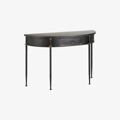 Maisons du Monde Black Metal 1-Drawer Console Table Alienor