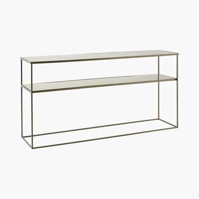 Maisons du Monde Tempered Glass and Grey Iron Console Table Calixte