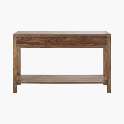 Maisons du Monde 3-Drawer Solid Sheesham Console Table Stockholm