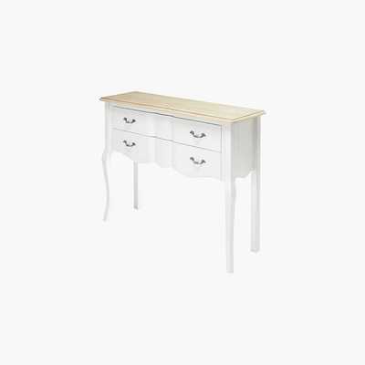 Maisons du Monde Paulownia and white pine 2-drawer console table Emilie