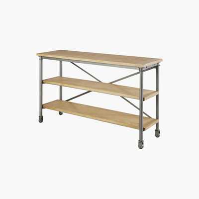 Maisons du Monde Solid mango wood and metal console table on castors W 130cm Archibald
