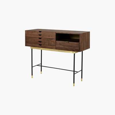 Maisons du Monde Acacia and Metal 4-Drawer Console Table Sterling