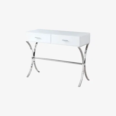 My Furniture Aurelia White Glass Dressing Console