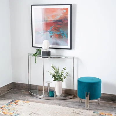My Furniture Rippon Silver Curved Console Table