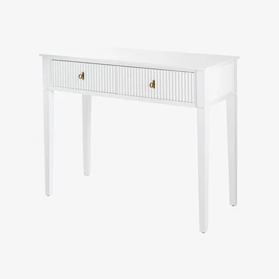 My Furniture Heidi White Console Table Brass/Silver