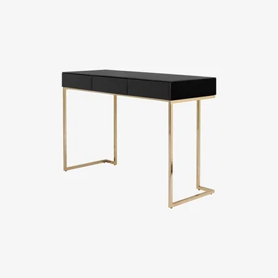 My Furniture Lorenzo Toughened Black Glass Console Table
