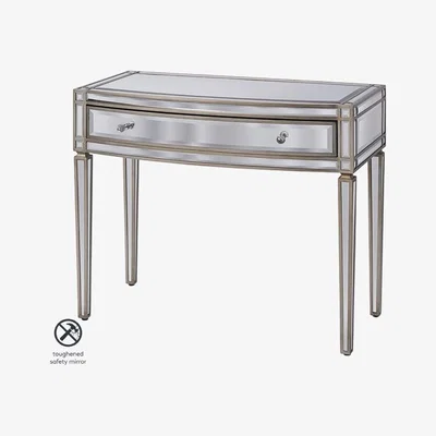 My Furniture Antoinette Toughened Mirror One drawer Console Table