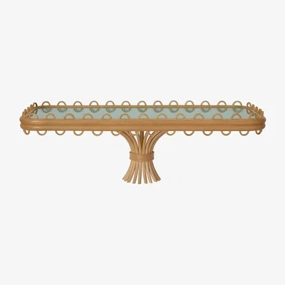 Made in Design Riviera Wall console table cane & fibres green / W 68 x D 30 cm - Rattan - Jonathan Adler