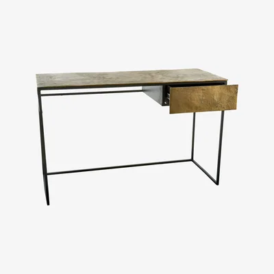 Made in Design Antique shine Desk - / Console table - L 120 cm by Pols Potten Black/Gold/Metal