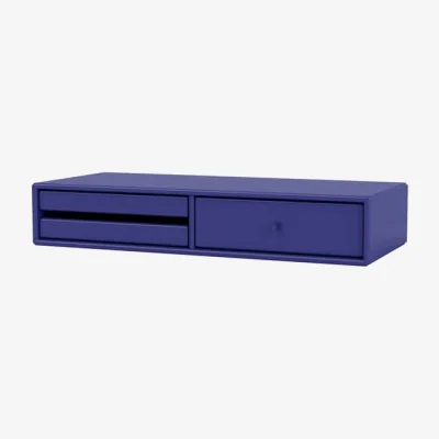 Made in Design Makeup Dressing table wood blue / Wall console table - W 69.6 x D 30 x H 12.6 cm - MONTANA