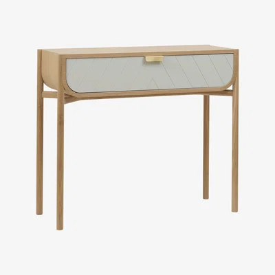 Made in Design Marius Console - / With drawer - L 100 cm by Hartô Grey/Natural wood