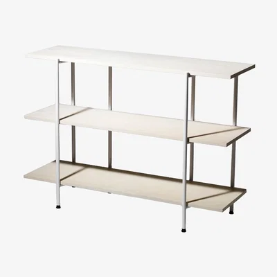 Nordic Nest SMD Design Lilly Console table Ash white pigment white-lacquered steel frame 120 cm