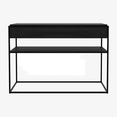 Nordic Nest Ethnicraft Monolit console table 122x40 cm Oak black-Black