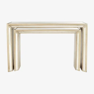 OKA OKA, Versailles Nested Consoles - Antique Bronze, Console Tables, Glass