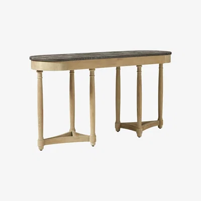 OKA Flavian Console Table - Oak / Stone