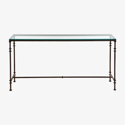 OKA OKA, Pompidou Console Table, Large - Metal & Glass, Console Tables, Glass