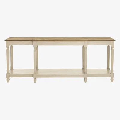 OKA Upton Weathered Oak Top Console Table - Wood