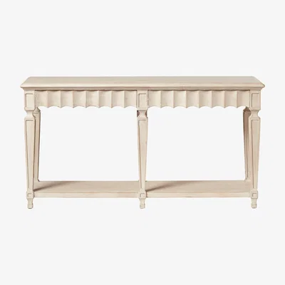 OKA OKA, Ruffelen Console Table - Washed Grey, Console Tables, Pine/Plywood