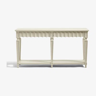 OKA OKA, Ruffelen Console Table - Chalk, Console Tables, Pine/Plywood