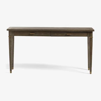 OKA OKA, Hawkley Console Table - Watered Grey, Console Tables, Metal/Oak/Plywood