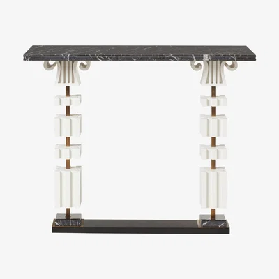 OKA VD Marble Console Table - Black/ White