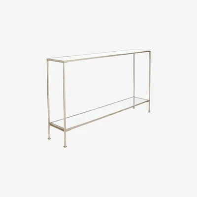 OKA Rivulet Console Table, Large - Antiqued Silver